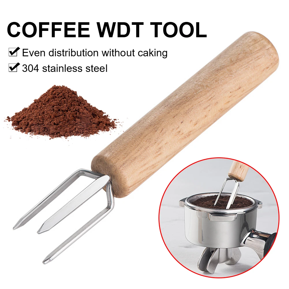 

WDT Tool Espresso Coffee Stirrer Stainless Steel Needle With Wood Handle Coffee Needle Distributor Professional Barista Tool