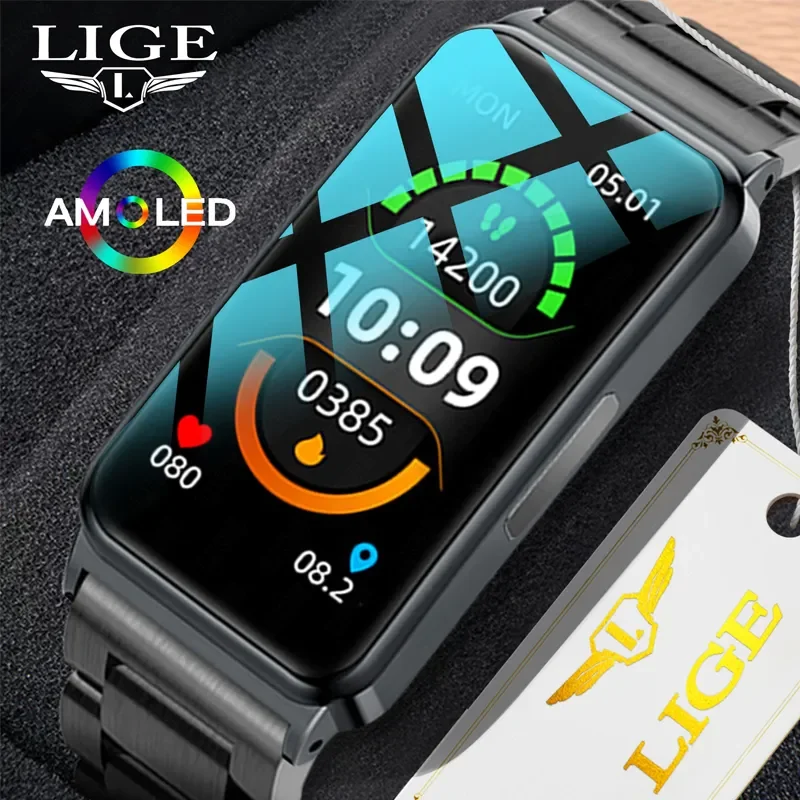 

Смарт-часы LIGE мужские с функцией измерения уровня сахара в крови и ЭКГ