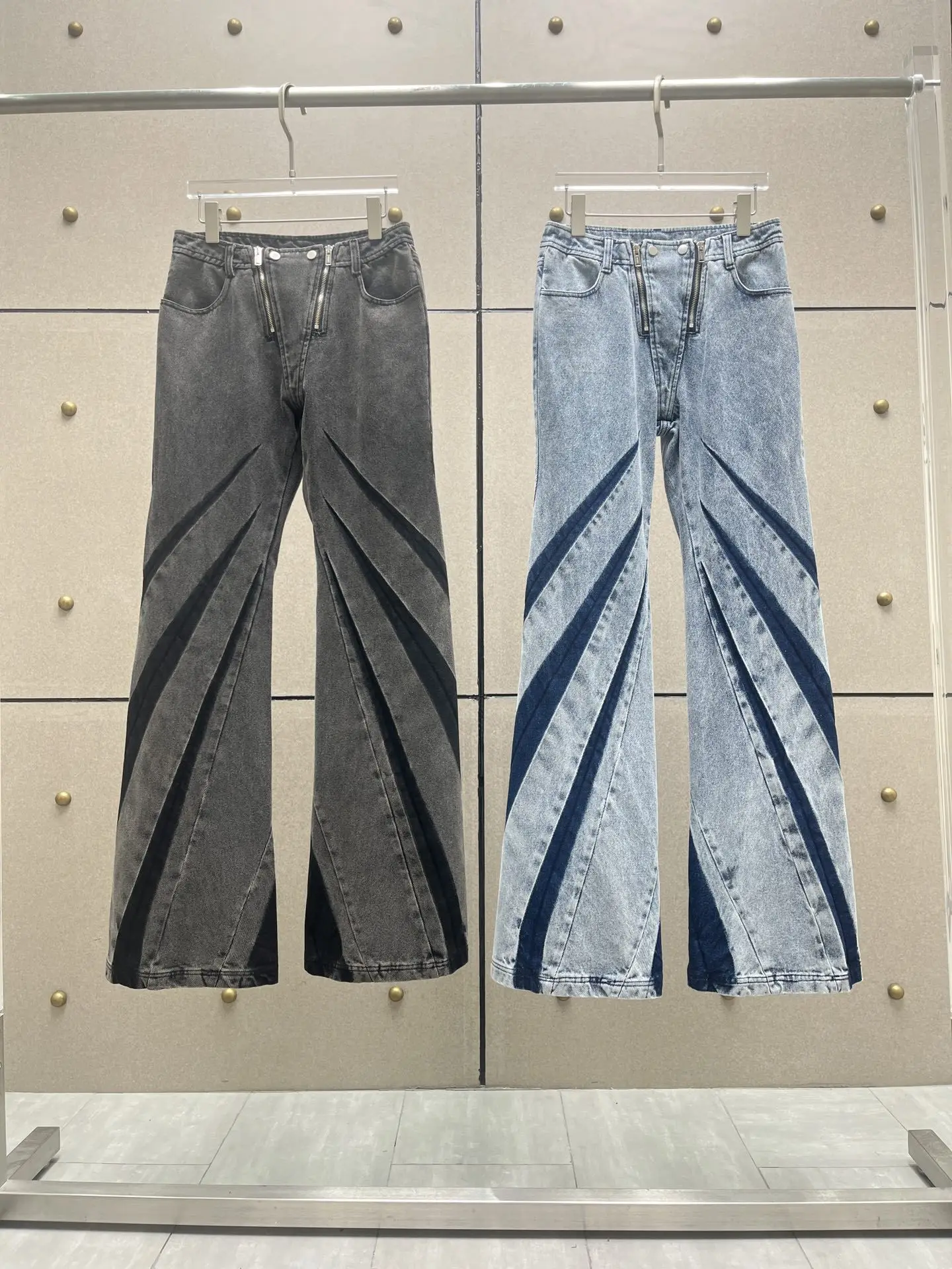 

High-waisted Skinny Jeans Women's Spring 2023 New Design Sense Niche Loose Wide-leg Mopping Micro-flared Pants Y2k Pants