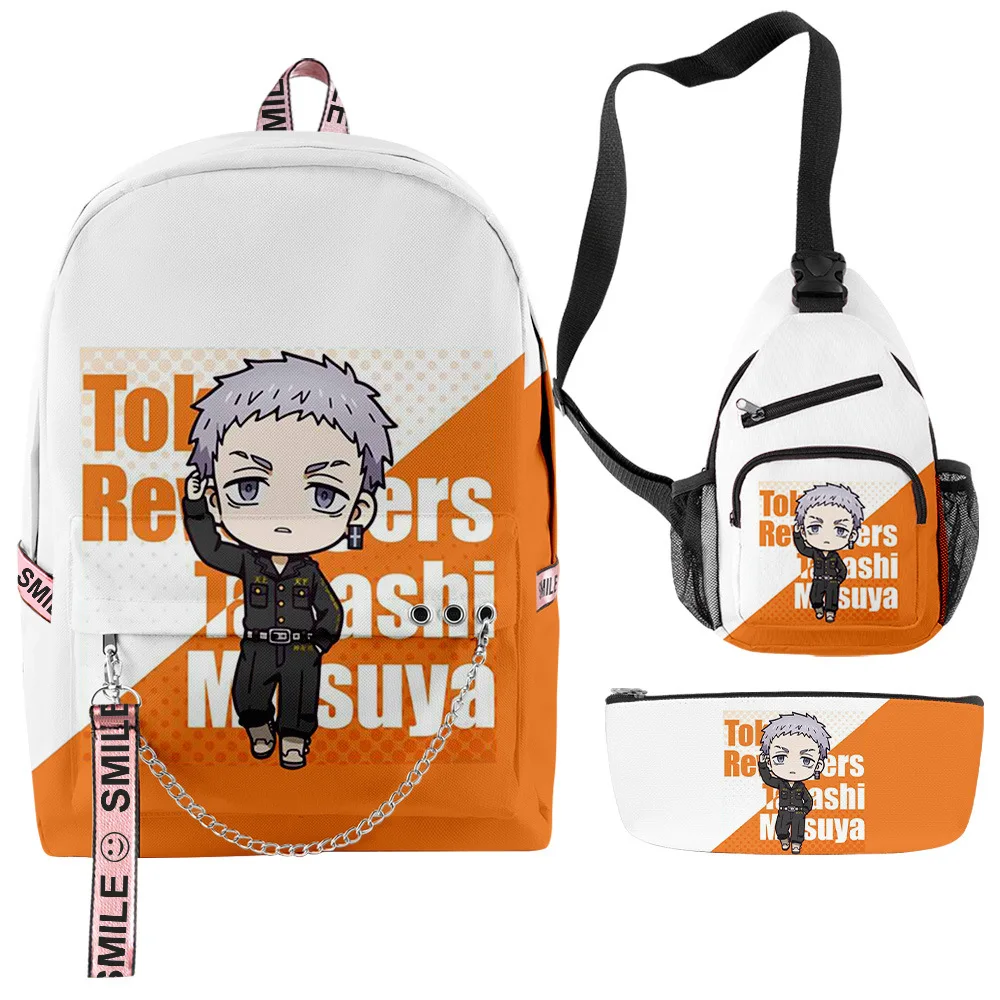 

Hip Hop Anime Tokyo Revengers 3pcs/Set Backpack 3D Oxford Waterproof Notebook multifunction Backpacks Chest Bags Pencil Case