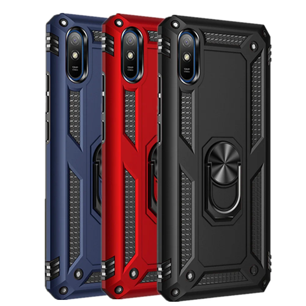 

Redmi 9A Case Luxury Armor Shockproof Cover For Xiaomi Redmi 8 Silicone Bumper Coque For Redmi 8A 7A 9A 9C 9 7 Metal Ring Funda