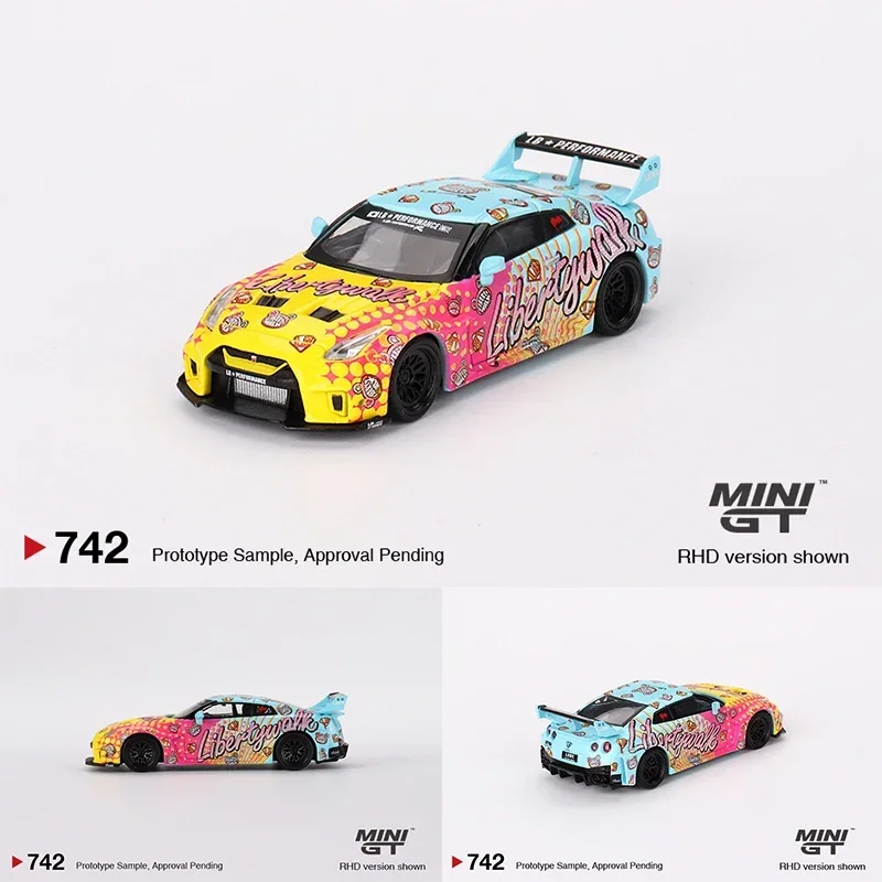 Фото MINIGT в наличии 742 1:64 LBWK R35 35GT-RR Kuma, литая под давлением диорама, коллекция моделей, миниатюрные игрушки №1