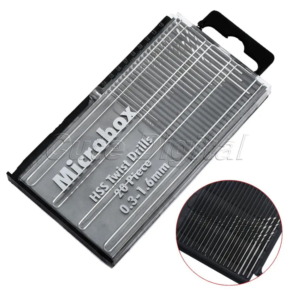 

20Pcs 0.3mm-1.6mm HSS Mini Drilling Tools HSS Micro Twist Precision Drill Bit Set Jewellery Woodworking Repair Tool Power Tools