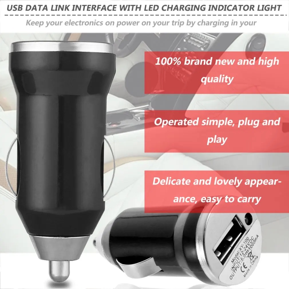 Input 12-24v Dc Output 5.0v 1000ma For Apple Ipod Touch For Iphone Car Cigarette Lighter
