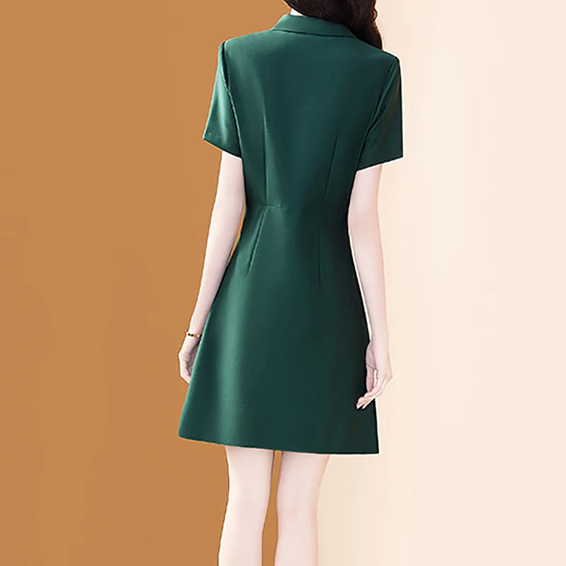 EVNISI Зелёное платье-поло