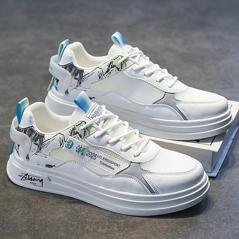 

Summer Mesh New Men's Shoes Fashion Breathable Casual Sports Board Shoes Youth Thick Sole Versatile Fashion Skateboarding Shoes
