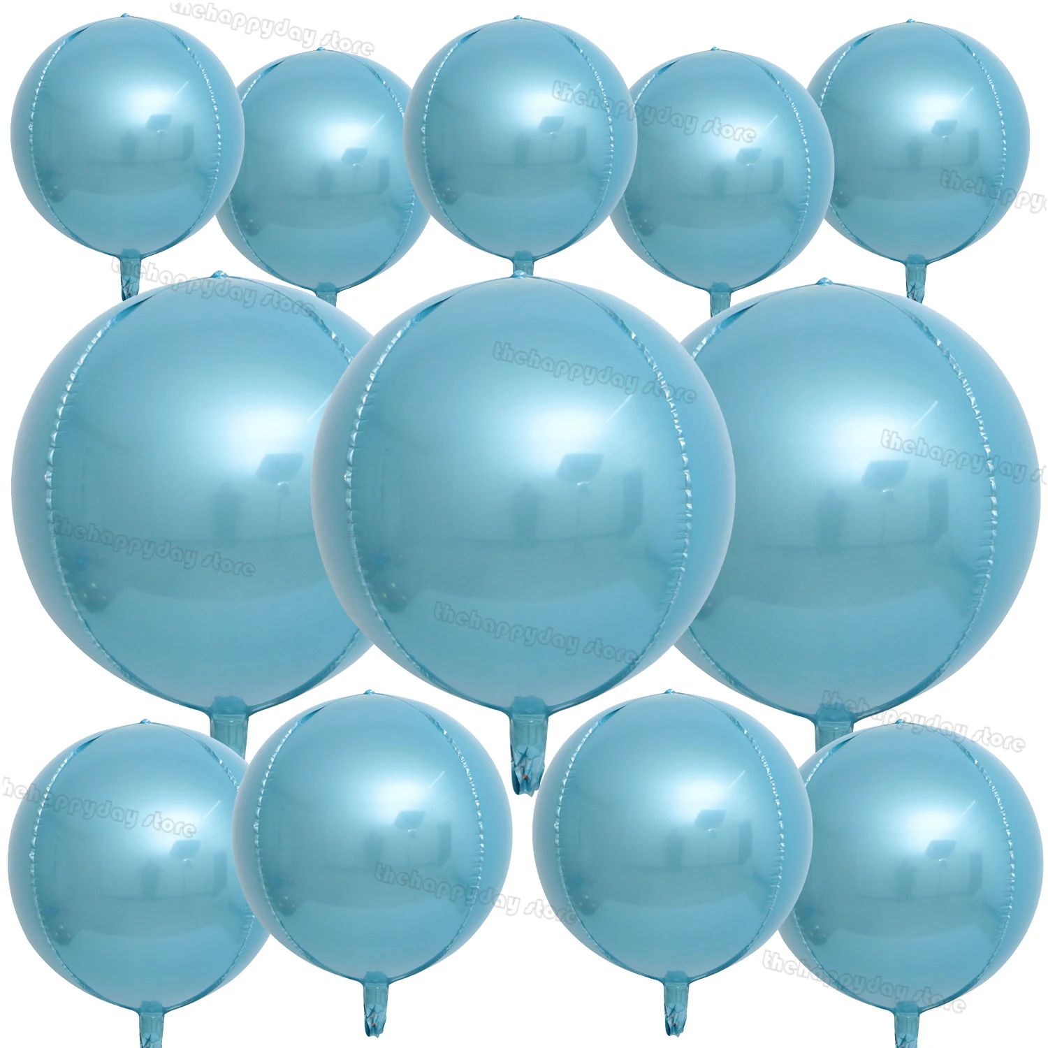 

12 шт. круглые фольгированные шары MicroPlush 4D 22", 15", 10"