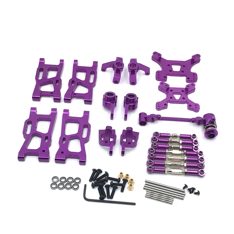

Metal Swing Arm Steering Cup Shock Tower Upgrade Accessories Kit for WLtoys 144001 1/14 124019 1/12 RC Car Parts Purple