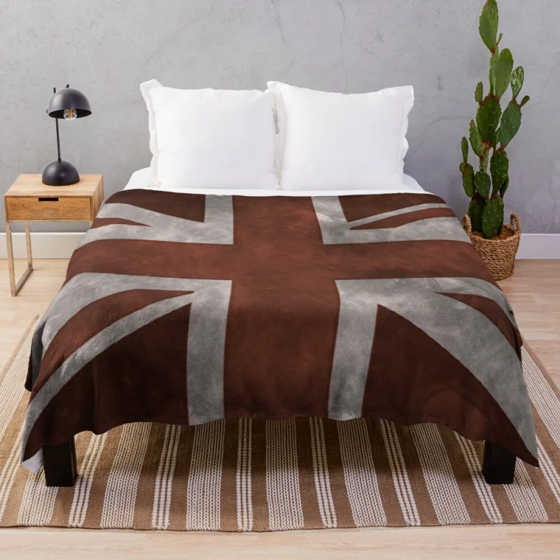 

Красное потертое одеяло Union Jack, меховое одеяло, тепловое одеяло