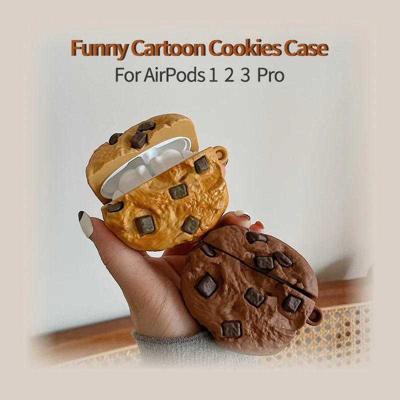 

3D Cases for Apple AirPods 3 2 1 Pro Air pods Cookies Case Soft Silicone Earphone Case Food Funda