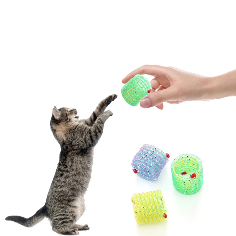

Fun Pet Cat Flexible Slinky Kitten Interactive Toy Color Random Cats and Dogs Play with A Variety of Colors Pet Supplies