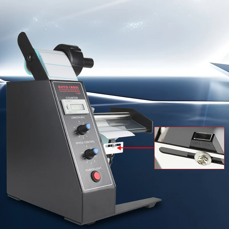 1150D Auto Label Dispenser Stripper Speed Control Counting Intelligent Induction Separation Tearing Labeling Machine