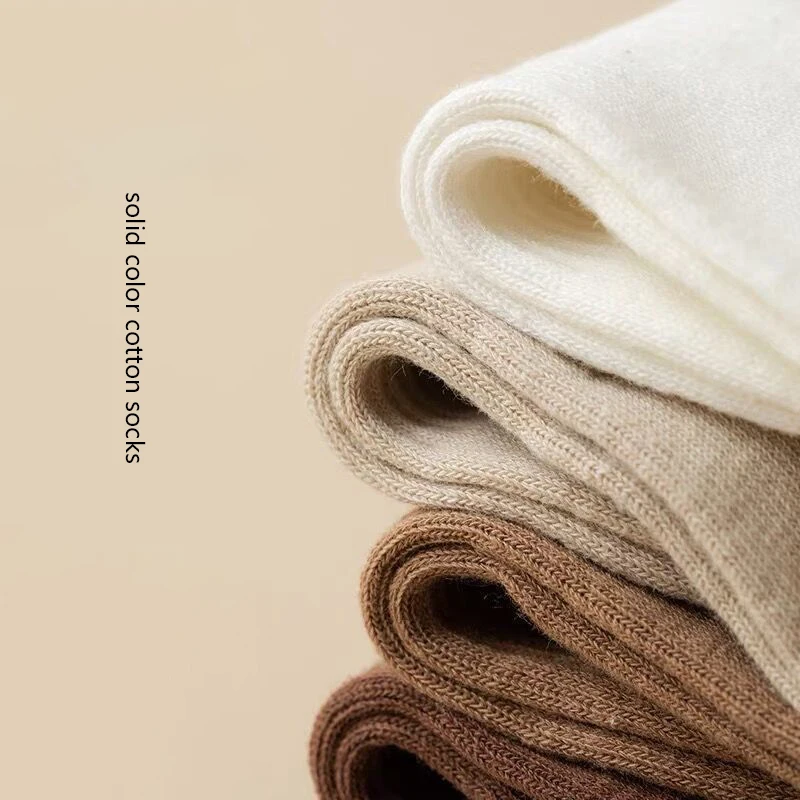 5Pairs Mens Cotton Socks Solid Color Stretch and Breathable Men Boneless Breathable Wear-Resistant Sokken Wholesale