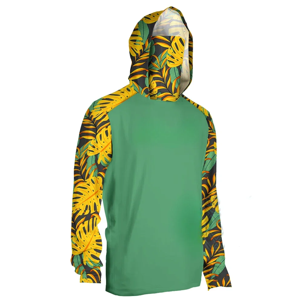 Рубашка для рыбалки мужская маска с длинным рукавом рубашки капюшоном Upf 50+