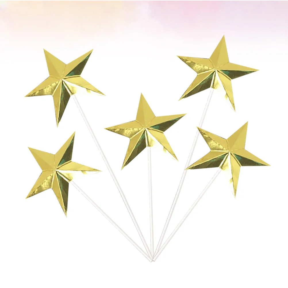 

Cake Cupcake Picks Topper Birthday Star Decorations Party Decorating Wedding Dessert Baby Set Toppers Shower Glitter Happy
