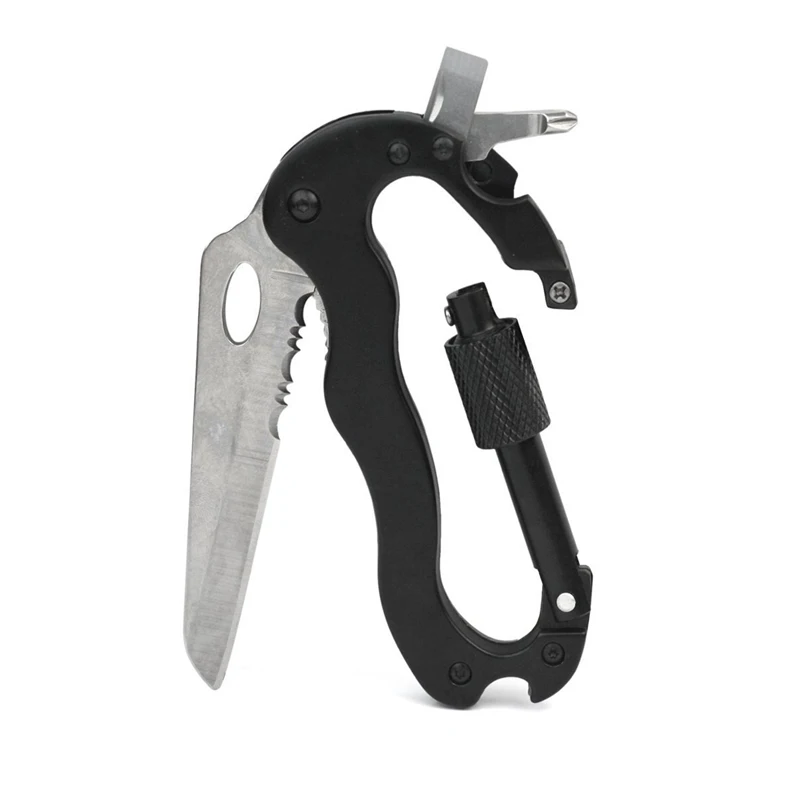 

6 в 1 повседневное Снаряжение Многофункциональный складной нож Пряжка инструмент кемпинг поход горы восхождение карабин подвесной уличный ...