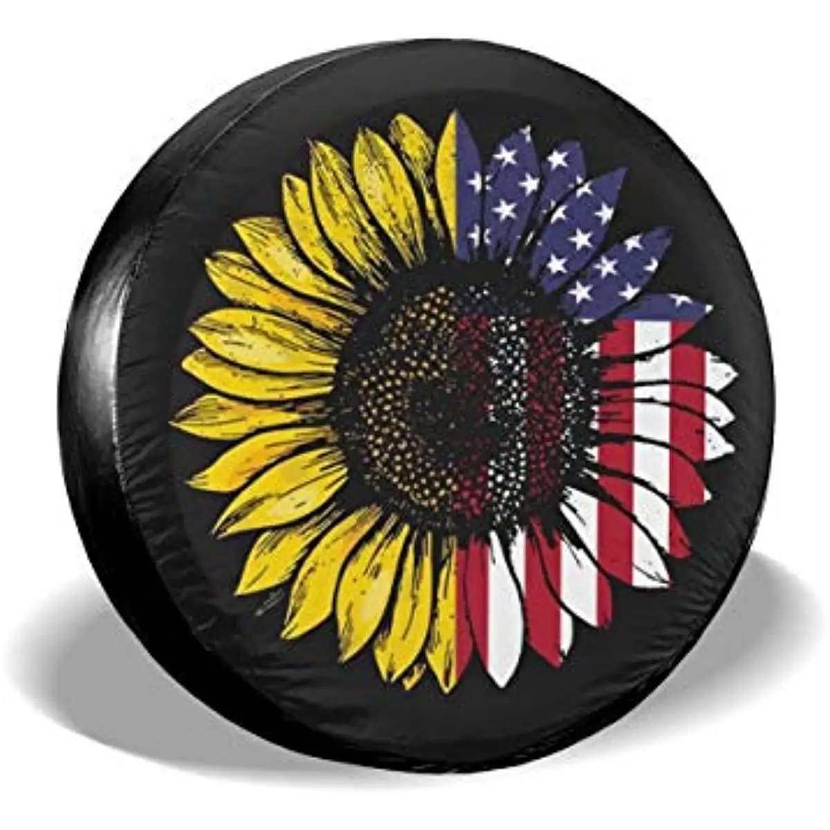 

Крышки для запасных шин Подсолнух американский флаг водонепроницаемый пыленепроницаемый солнцезащитный универсальный чехол для колес дл...