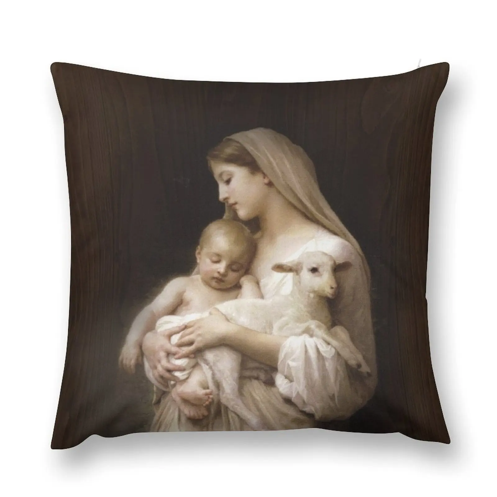 Мама с ребенком и овечьей кожей родная христианская женщина коричневый