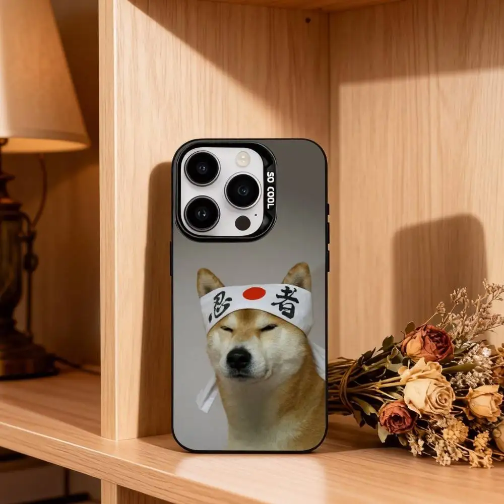 Фото Милый чехол для телефона S-Shiba Inu для iPhone17,16,15,14,13,12,11 Plus, Pro Max, черный, яркий, серебристый чехол для телефона №4