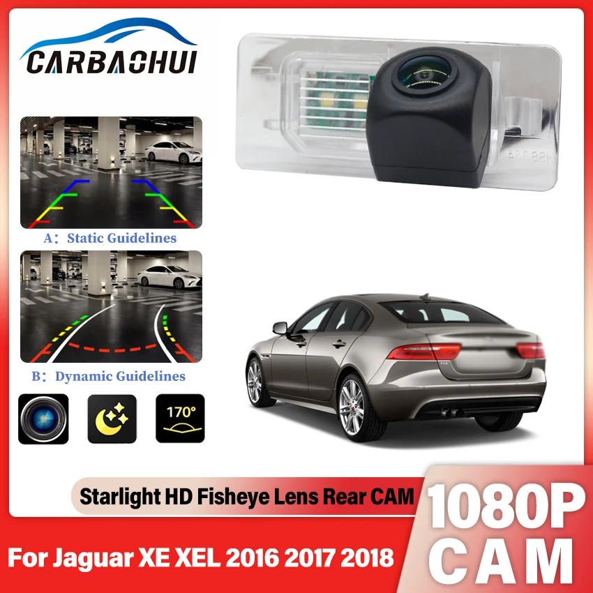 Фото 170 °   HD 1080x720P Автомобильная камера заднего вида для Jaguar XE XEL 2016 2017 2018, водонепроницаемый объектив «рыбий глаз», автомобильный монитор заднего вида №1