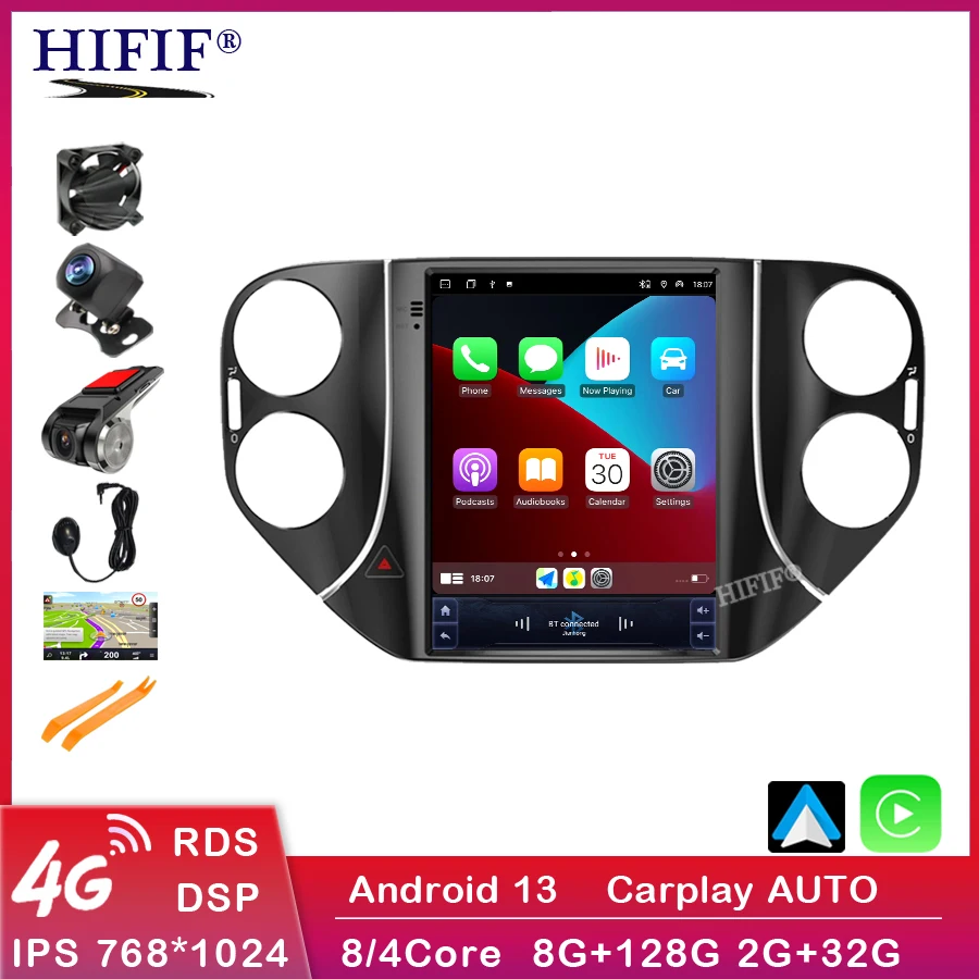 DSP Android 13 Tesla ветерический экран автомобильного радио для VW Volkswagen Tiguan 2010-2016
