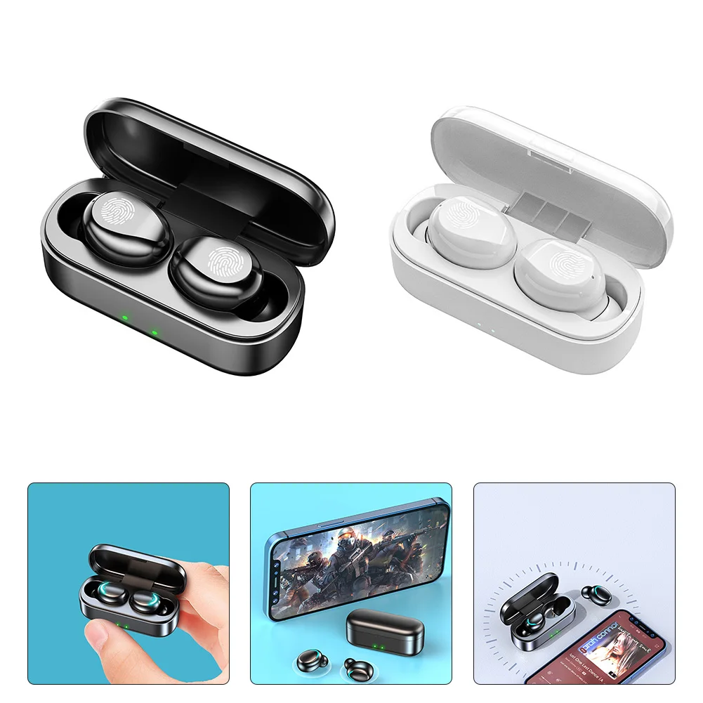 

TWS Mini Wireless Bluetooth 5.1 Binaural Low Latency Headphones In-Ear Up/down Song Switching Tail Number Replay