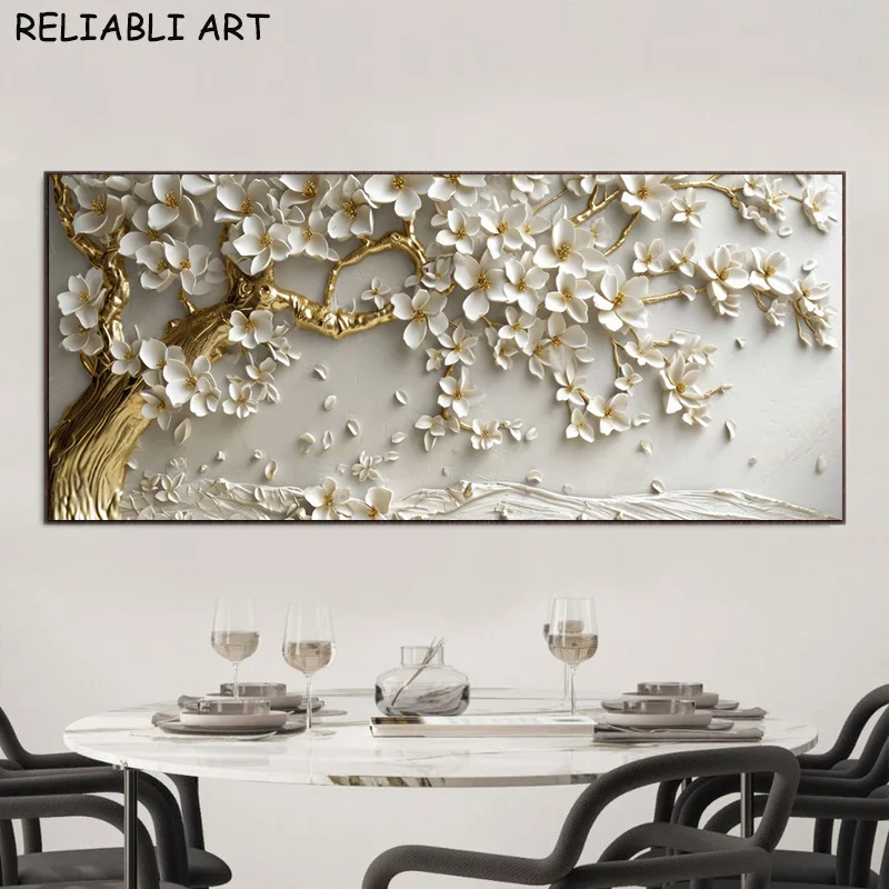 

Картина на холсте RELIABLI ART Белое дерево цветы современная