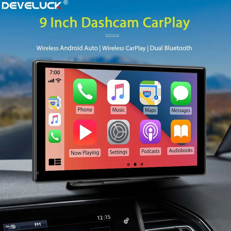 Develuck 9-дюймовый портативный смарт-плеер Carplay MP5 с поддержкой беспроводного Android Auto