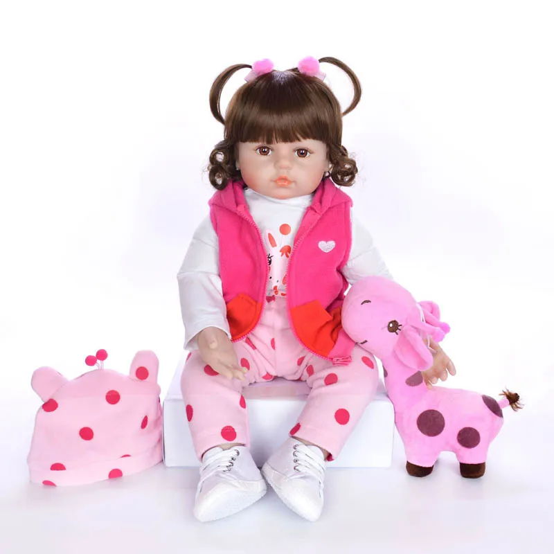 

46CM Silicone Baby Doll Handmade Reborn Babies Lifelike Girl Body For Kids Christmas or Birthday Xmas Gift