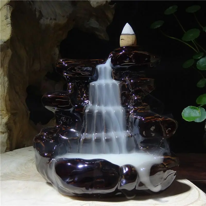 

Handmade Ceramic Mountain Waterfall Smoke Backflow Incense Burner
