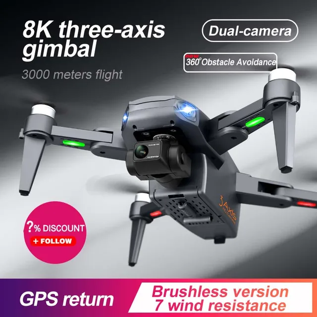 2023 HOT RG106 Max & RG106 Pro Drone 8k Profesional GPS 3km Quadcopter With Dual Camera 3 Axis Gimbal Brushless RC Dron Fpv Toys 2