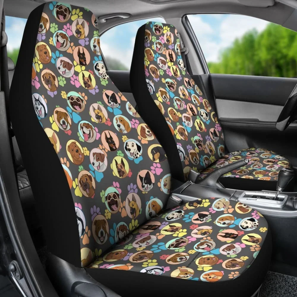 

Dogs Galore Car Seat Covers (Paw Prints) 094209,Pack of 2 Universal Front Seat Protective Cover