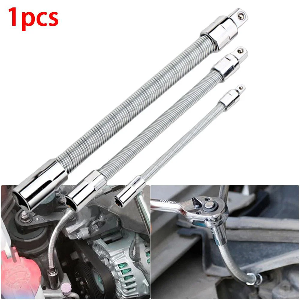 

Flexible Extension Rod Adapter 1/2" 3/8" 1/4" Socket Ratchet Wrench Adapter 45# Steel Combination Wrench Driver Socket