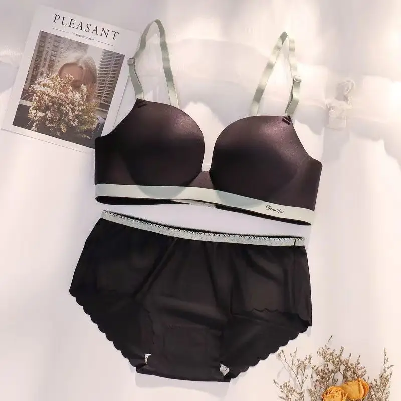 Seamless Bralette Women Push Up Bras and Panty Sets Wireless Brassiere Sexy Ladies Underwear Panties Set Lingerie Outfit
