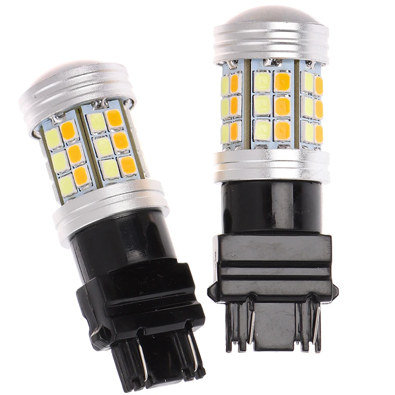 2pcs 12V DC 5W Led Bulb DRL 3157-2835-45SMD Auto Lamp Dual Color T25 3157 LED Turn Signal Light |