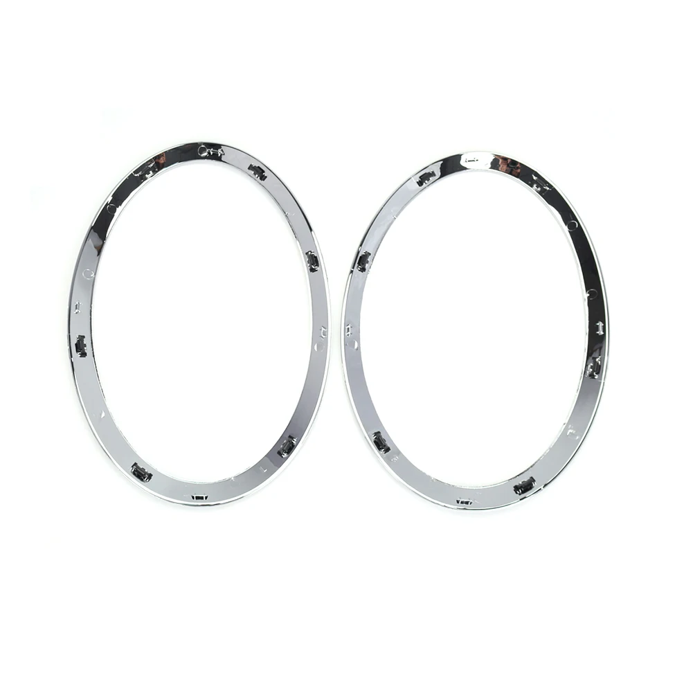 

2pcs Headlight Trim Front Lamp Frame Ring For MINI F55 F56 F57 Silver Plating Bezel Surround Cover 51712355791 51712355798