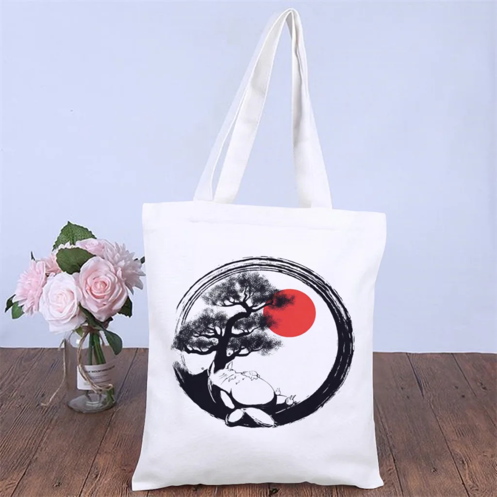 

NappingHandbag My Neighbor Totoro Anime Movie Shoulder Canvas Bag Unisex Storage Pocket Fitness Shopper HandBag Vintage Tote Bag