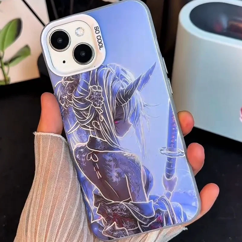 Фото Модный чехол для телефона с аниме-девушкой с татуировками для Samsung Galaxy S22 S23 S24 S25 S26 Ultra Plus, для iPhone 17 16 15 14 13 Pro Max №2