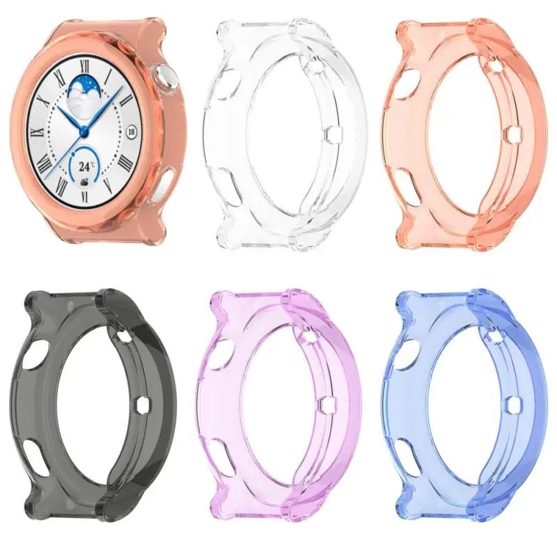 

Transparent Tpu Watch Case Scratch-resistant 43mm 46mm Screen Protector Cover For Huawei Watch Gt3 Pro Smart Watch Cases