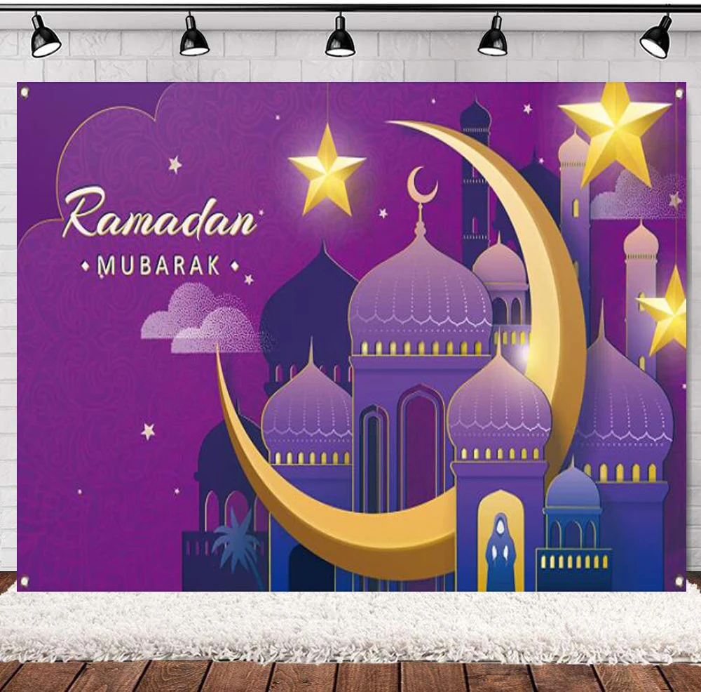 

Ramadan Mubarak Photo Booth Photography Backdrop Islamic Muslim Indoor Outdoor Home Wall Background Decoration