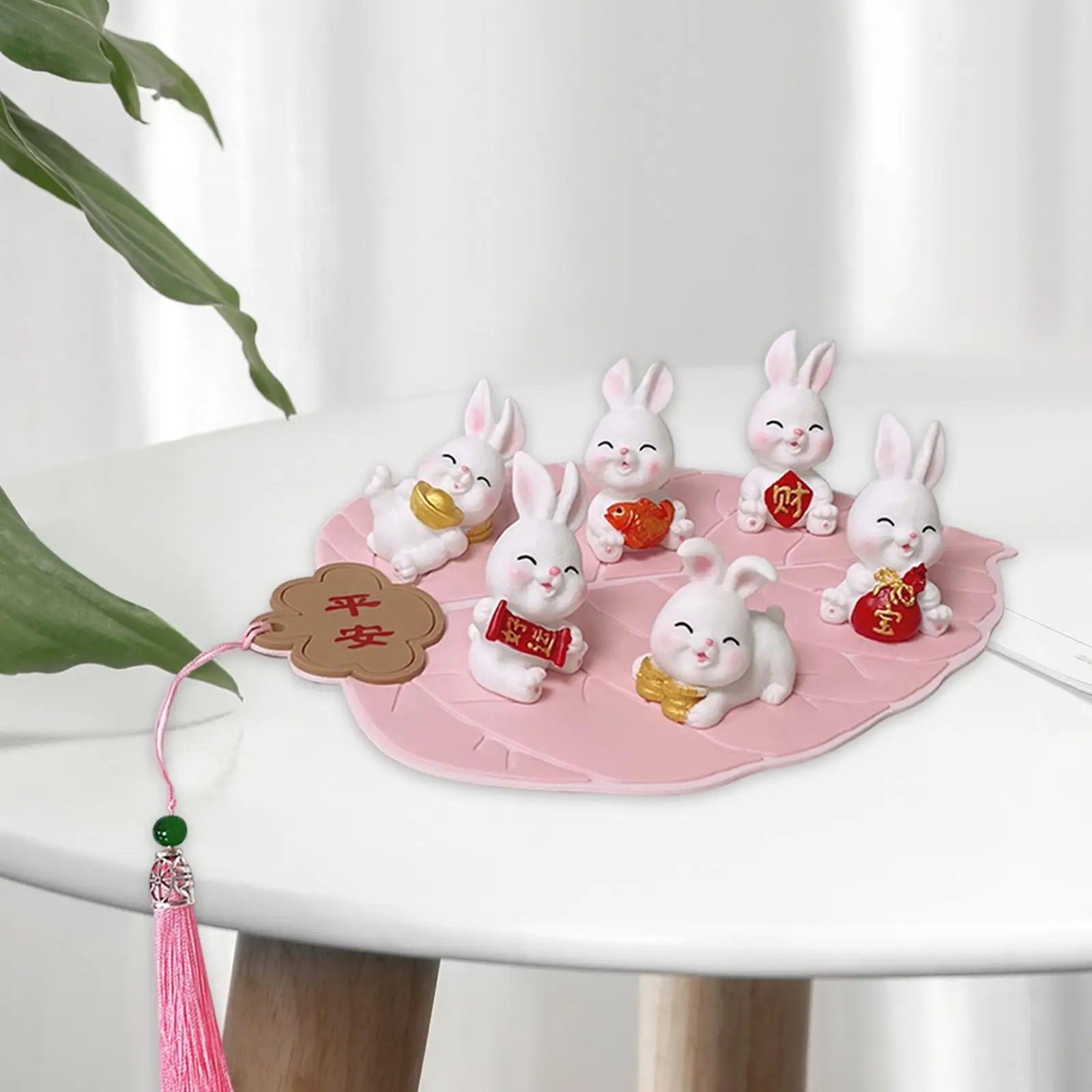 

Rabbit Figurine Miniature Resin Sculptures for Car Dashboard Office Decor
