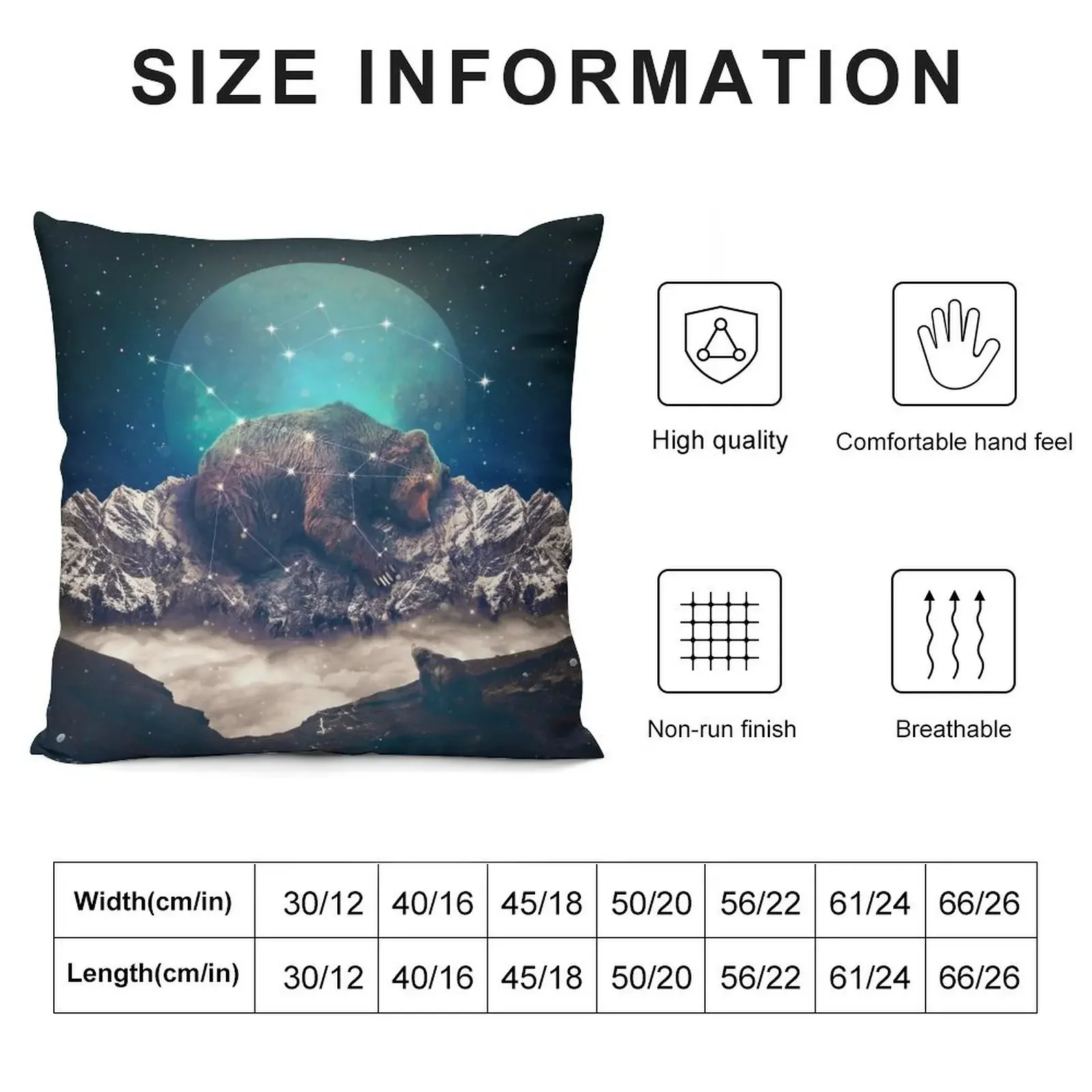 Под звездами Ursa Major декоративная подушка наволочка рождественская для дивана