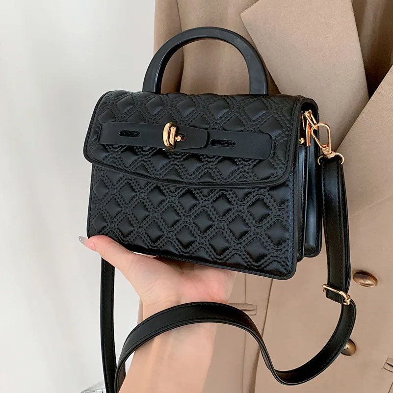 

Женская сумка, новинка 2022, модная сумка через плечо с ромбовидным узором, женская сумка-мессенджер, маленькая квадратная сумка