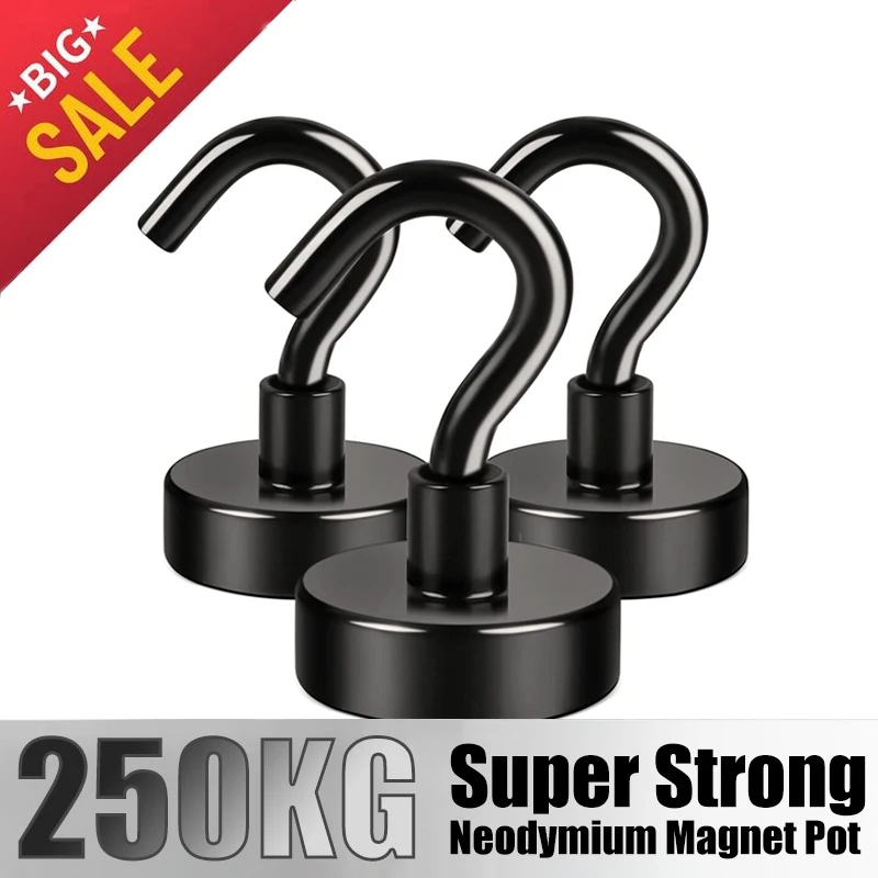 

60/20Pcs Multi-Purpose Magnets Hooks Strong Neodymium Magnetic Hook Heavy Duty Earth Magnets Hook for Kitchen Storage/ Workplace