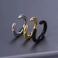 101214mm korean fashion exquisite stainless steel earrings women men punk hip hop trend ear hoops gold black silver jewelry