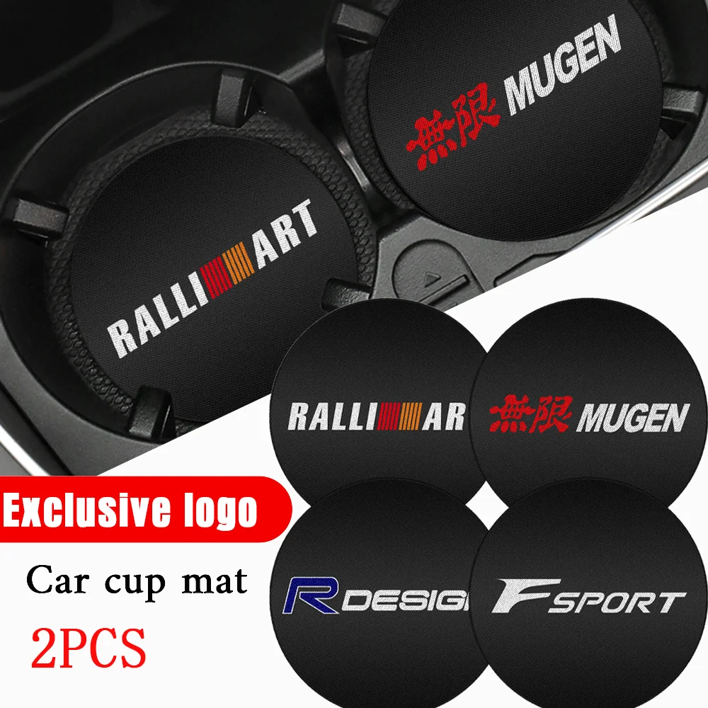 

2pcs Universal Car Cup Mat Anti-Slip Coaster Auto Emblem Interior Accessories For Toyota TRD 4WD Sports Prius Corolla Chr Camry