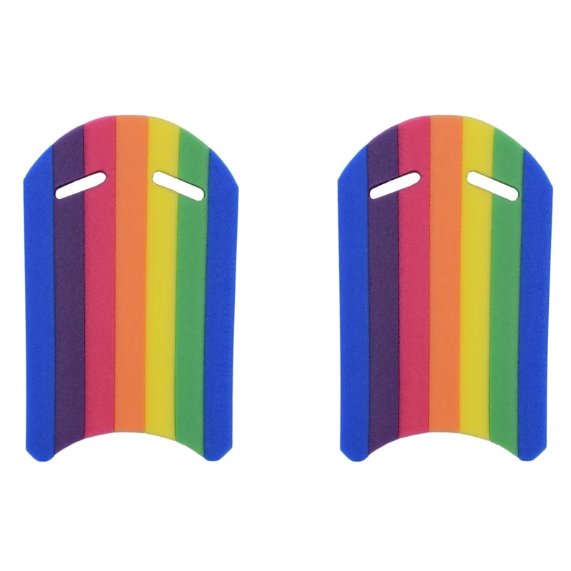 

2X Kids Adults Rainbow Swimming Kickboard Foam Float Kick Board Pool Training Aid Float Hand Foam Board Tool