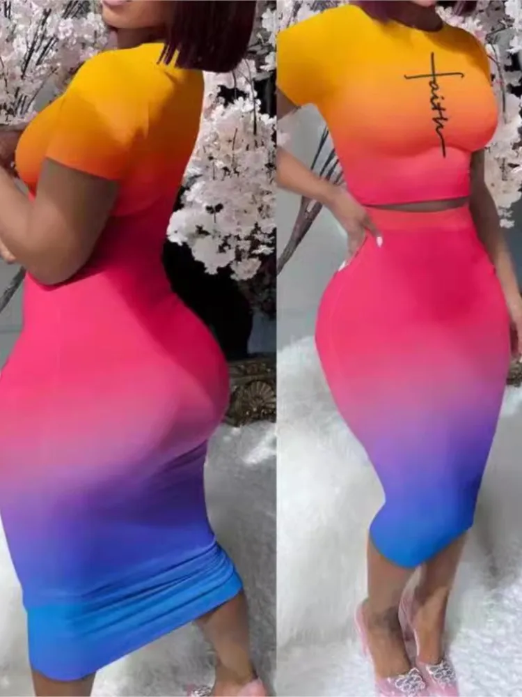 Женский костюм с открытым пупком модная футболка круглым вырезом и короткими