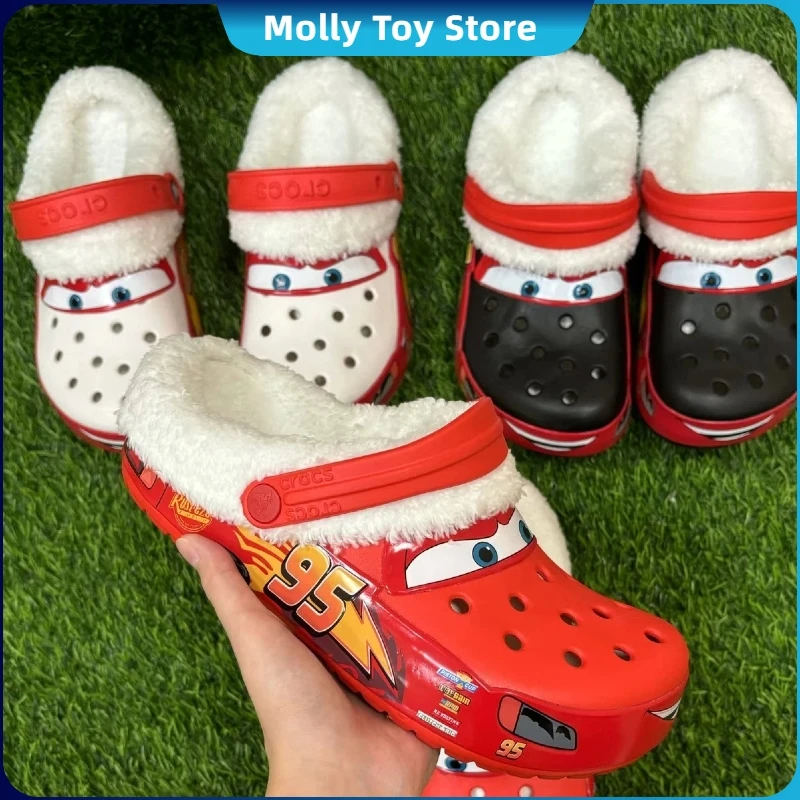 Обувь Disney Mcqueen Pixar с героями мультфильмов зимние хлопковые тапочки сохраняющие