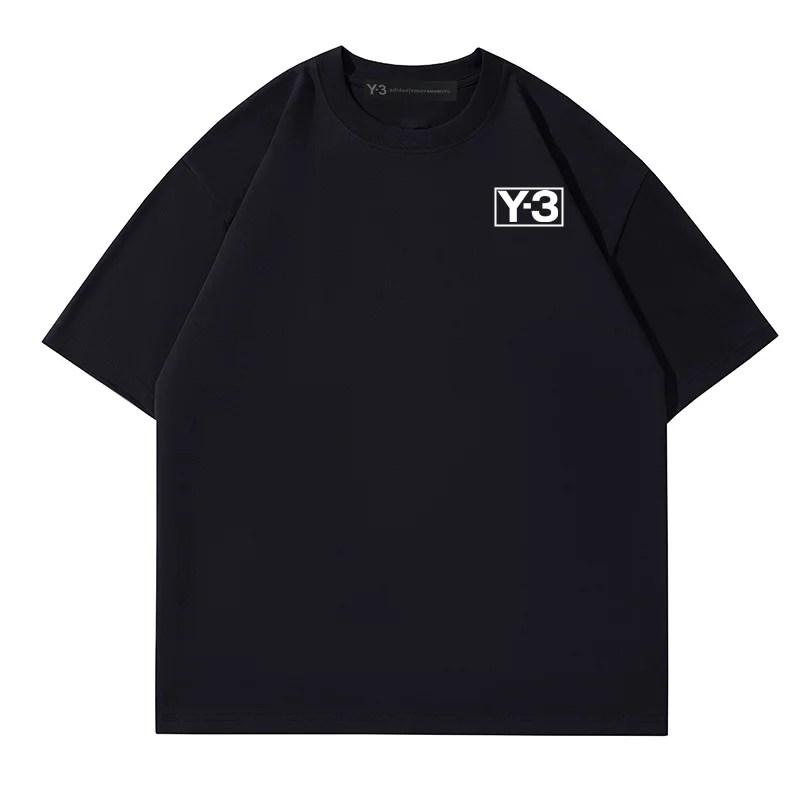 

YOHJIYAMAMOTO Casual T-shirt 24SS Summer Signature Box Y-3 Short Sleeve Fashion Cotton Round Neck pullover Top For Men And Women